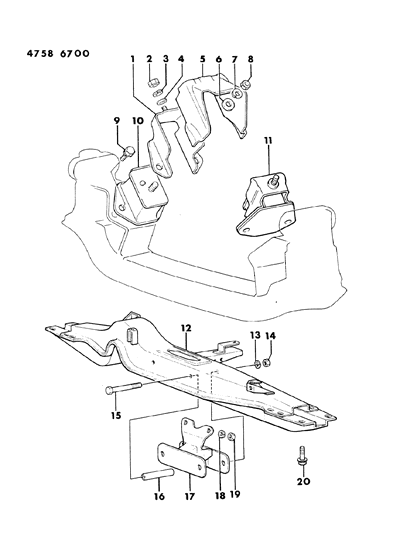 1984 Dodge Ram 50 Engine Mounts Diagram 1 - Thumbnail