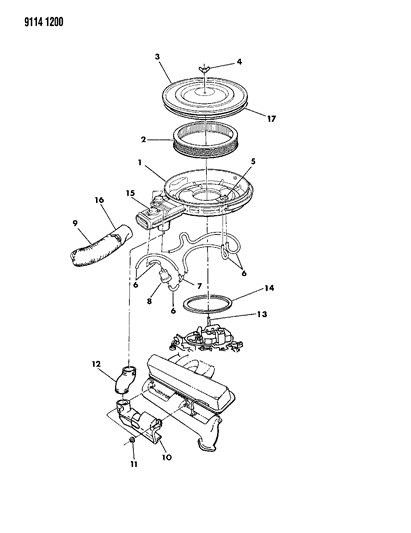 1989 Chrysler Fifth Avenue Air Cleaner Diagram 2 - Thumbnail
