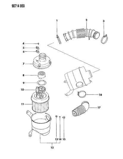 1990 Dodge Ram 50 Air Cleaner Diagram 2 - Thumbnail