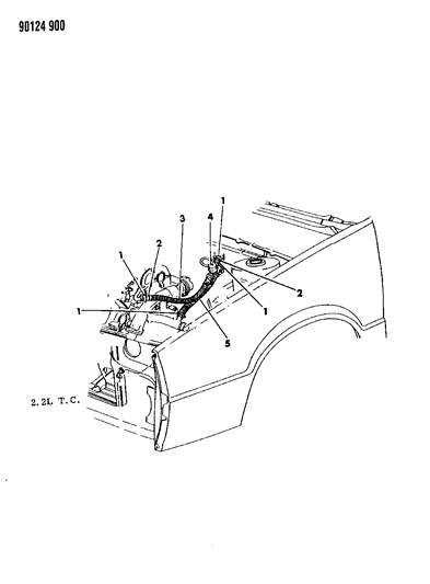 1990 Chrysler LeBaron GTC Plumbing - Heater Diagram 2 - Thumbnail