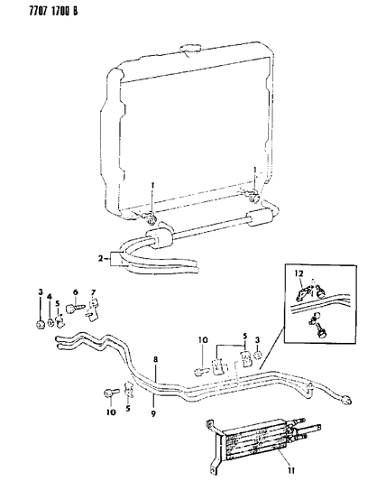 1987 Dodge Ram 50 Oil Cooler & Lines Diagram 2 - Thumbnail