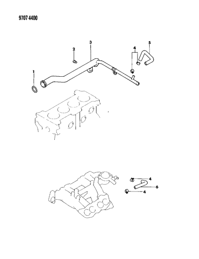 1989 Dodge Colt Water Hose & Pipe Diagram 2 - Thumbnail
