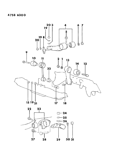 1984 Dodge Colt Engine Mounts Diagram 1 - Thumbnail