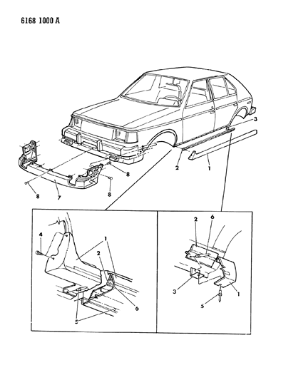 1986 Dodge Omni Ground Effects Package - Exterior View Diagram 3 - Thumbnail