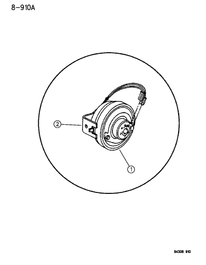 1995 Dodge Ram Van Horn & Bracket Assembly Diagram for 56043027