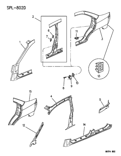 1995 Dodge Neon Aperture Panel Diagram 2 - Thumbnail