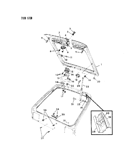 1987 Dodge Charger Liftgate Panel Diagram 2 - Thumbnail