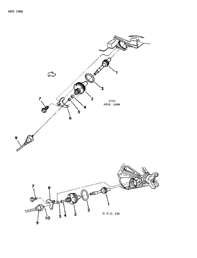 1984 Dodge Ram Wagon Cable, Speedometer With Pinion And Retainer of Automatic Transmission Diagram