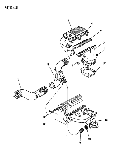 1991 Dodge Caravan Air Cleaner Diagram 1 - Thumbnail
