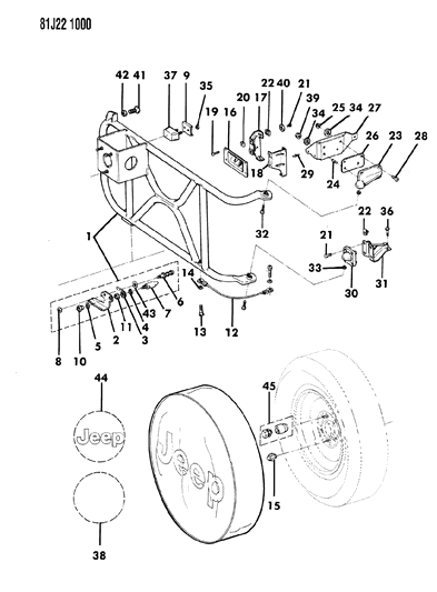 1986 Jeep Wagoneer Wheel Mounting, Spare Diagram 2 - Thumbnail