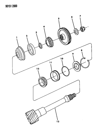1990 Chrysler New Yorker Base Model Shaft - Transfer Diagram 2 - Thumbnail