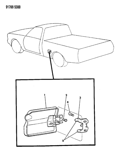 1991 Dodge Ram 50 Fuel Filler Door Diagram