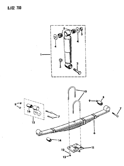 1987 Jeep Grand Wagoneer Spring Diagram for J5362949