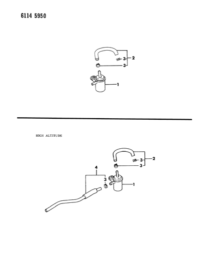 1986 Chrysler LeBaron Base Carburetor Fuel Filter & Related Parts Diagram 2 - Thumbnail
