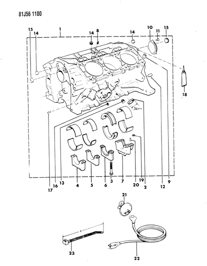 1986 Jeep Comanche Block , Engine Diagram 3 - Thumbnail