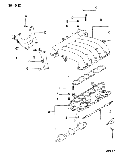 1996 Dodge Avenger Intake Manifold Diagram for MD309078