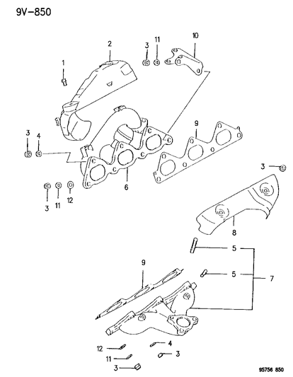 1995 Dodge Stealth Exhaust Manifold Diagram 1 - Thumbnail