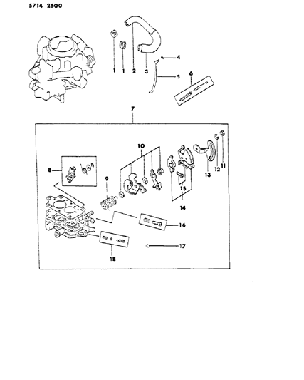 1985 Dodge Ram 50 Carburetor Throttle Parts Diagram 2 - Thumbnail