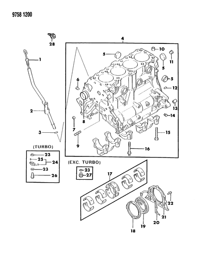 1989 Dodge Colt Cylinder Block Diagram 2 - Thumbnail
