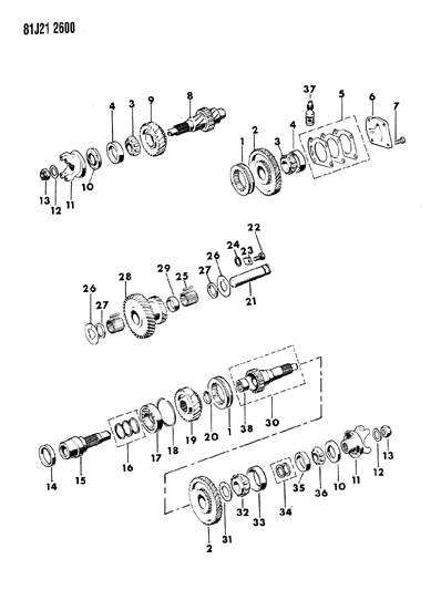 1986 Jeep Comanche Gear Train Diagram 1 - Thumbnail