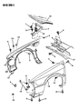 Chrysler LeBaron Fender Diagram - 4411946