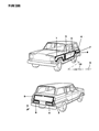 1990 Jeep Grand Wagoneer Door Moldings Diagram - 55025748