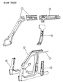 1993 Jeep Grand Cherokee Door Seal Diagram - 55134722