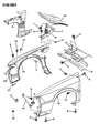 Chrysler LeBaron Fender Diagram - 4411946
