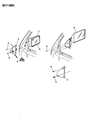 1989 Dodge Caravan Car Mirror Diagram - 4299677