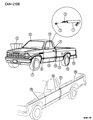 1994 Dodge Dakota Door Moldings Diagram - 5EL78RX9