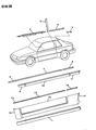 Dodge Shadow Door Moldings Diagram - X062EX9