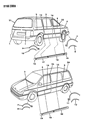 1992 Chrysler Town & Country Door Moldings Diagram - 4676199