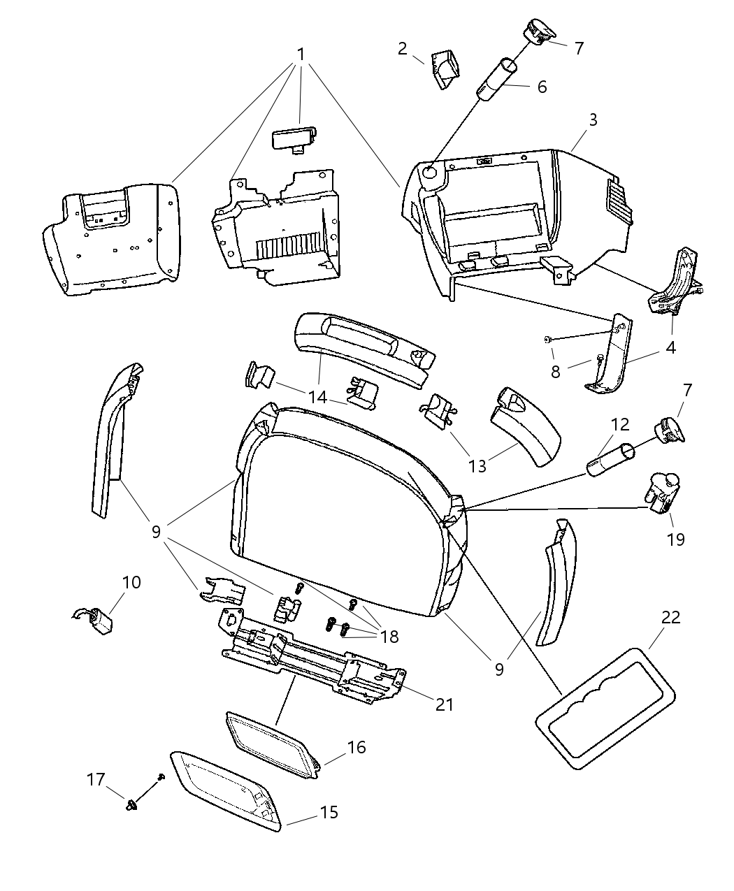 Mopar 5009154AA Striker Console Lid Catch