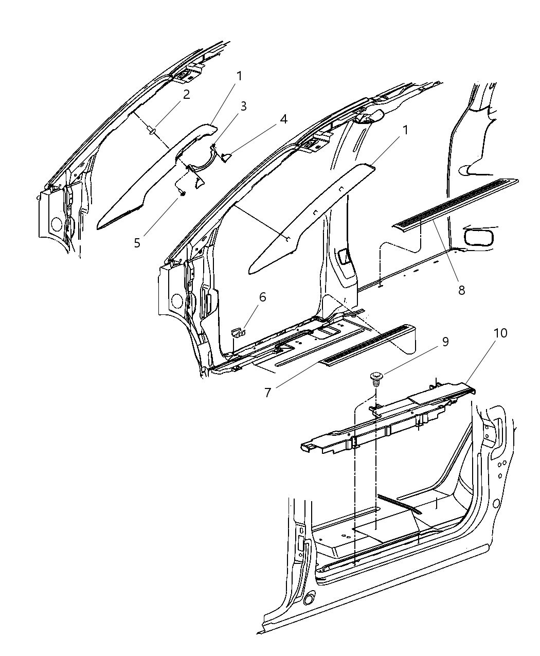 Mopar RS16ZJ8AG Molding Windshield Garnish