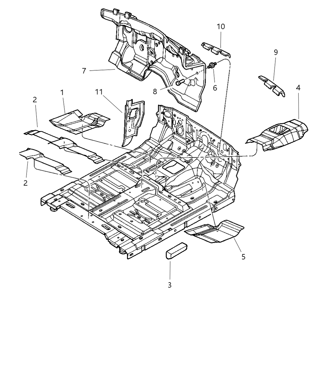 Mopar 55255974AB Silencer Cowl Plenum Panel Upper