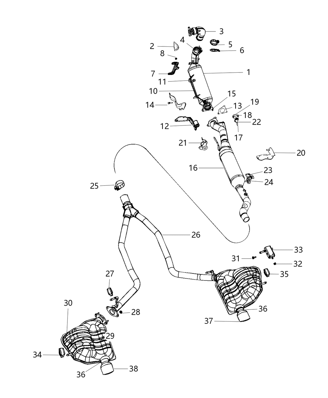 Mopar 68160688AC Bracket Exhaust Hanger Front