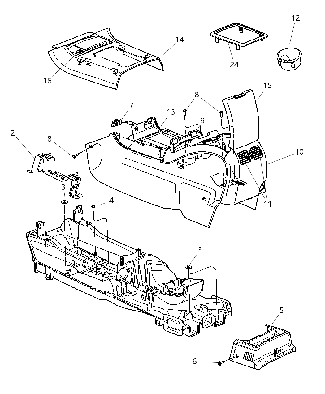 Mopar XP05TL2AA Bezel Center Console