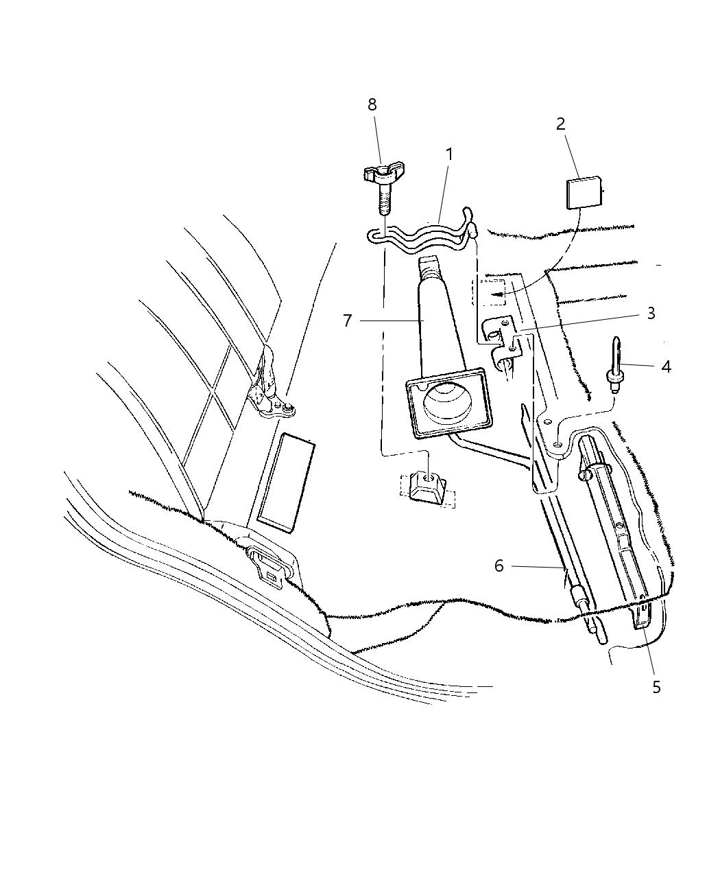 Mopar 52003474AB Retainer Jack Hold Down