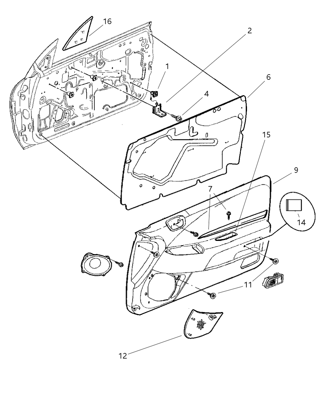 Mopar PU541WAAE Panel Door Trim Front