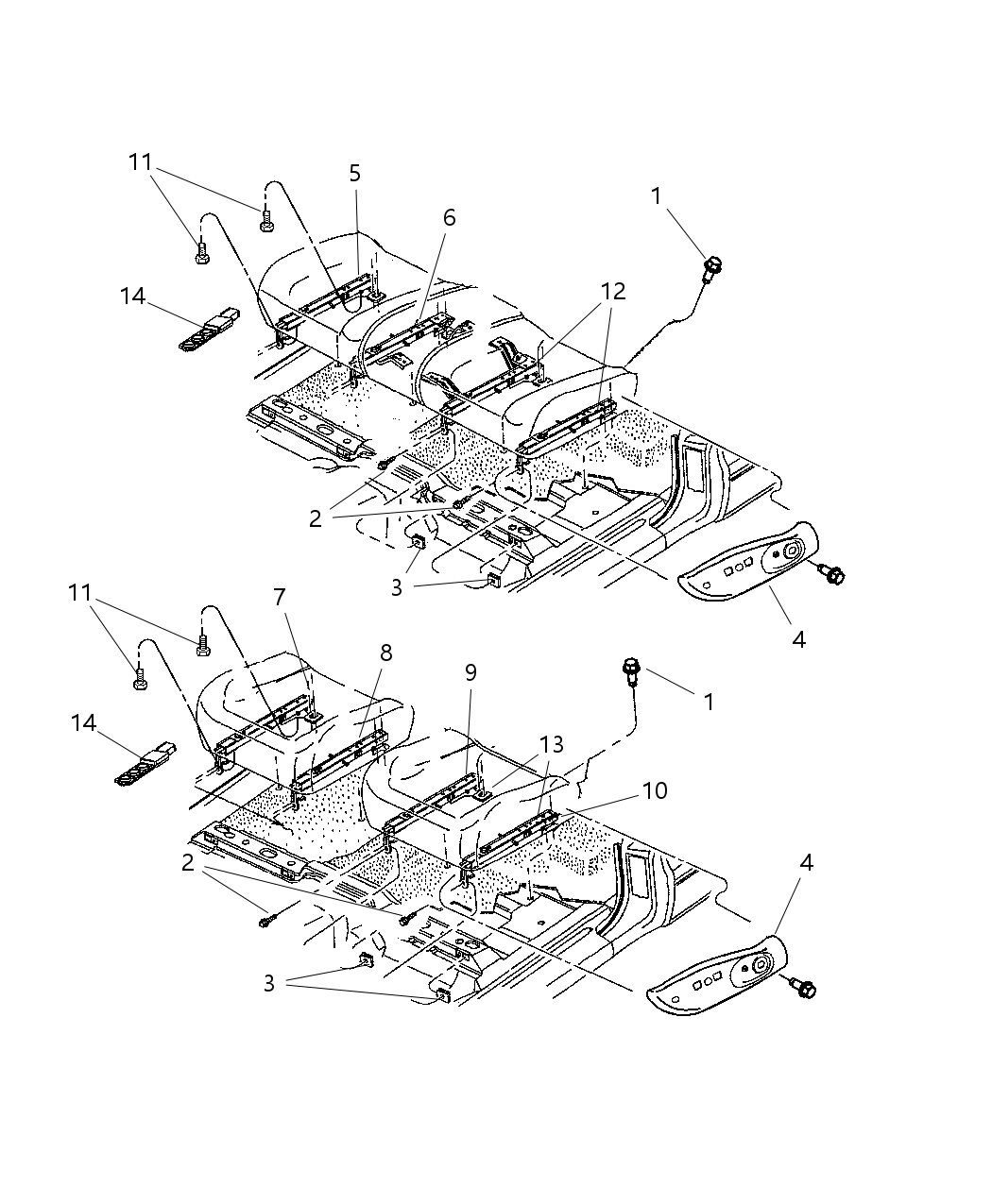 Mopar 68021297AA Adjuster Manual Seat Bucket Seats, Passenger Inboard