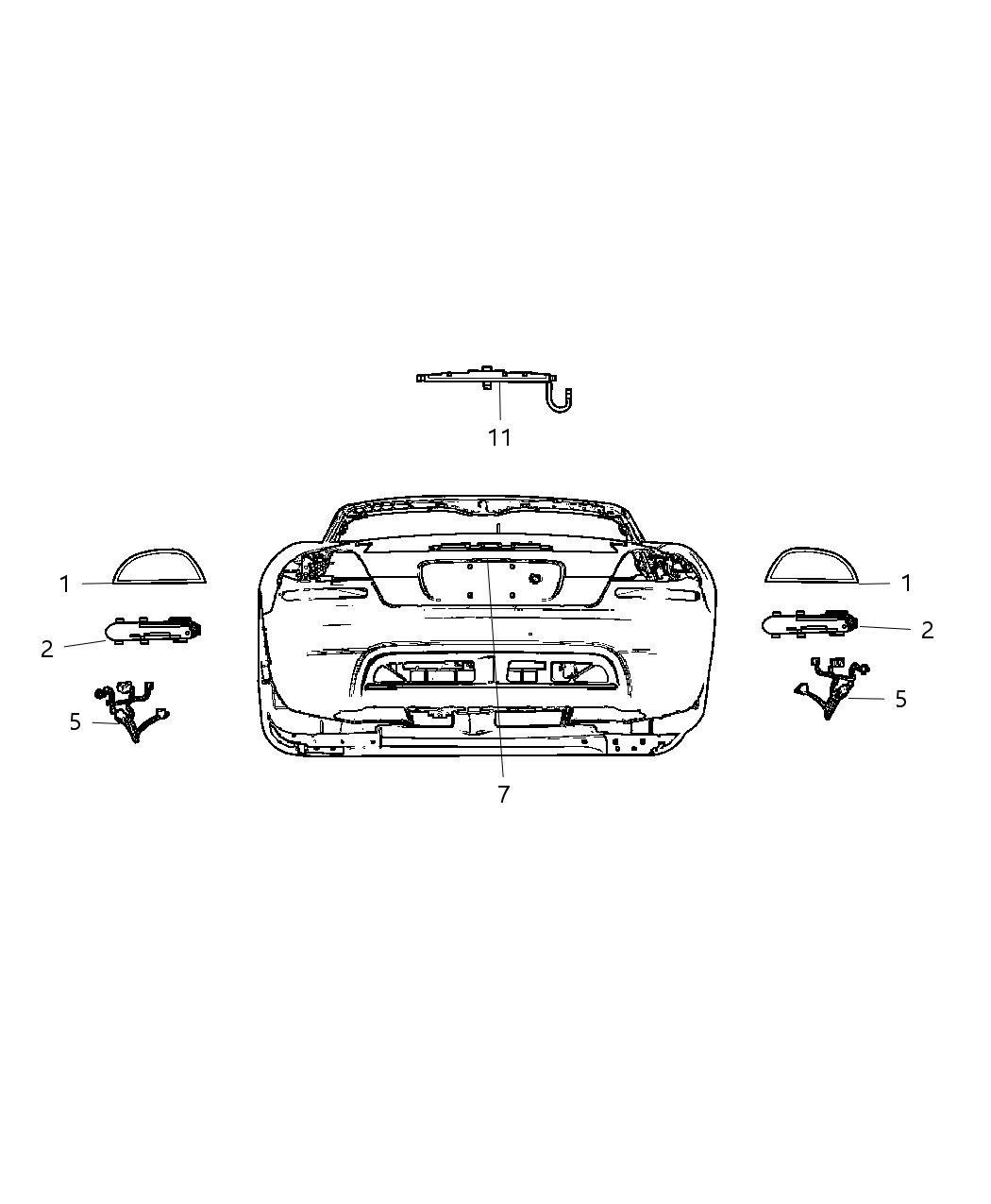 Mopar 5030220AA Fog Lamp Assembly, Rear