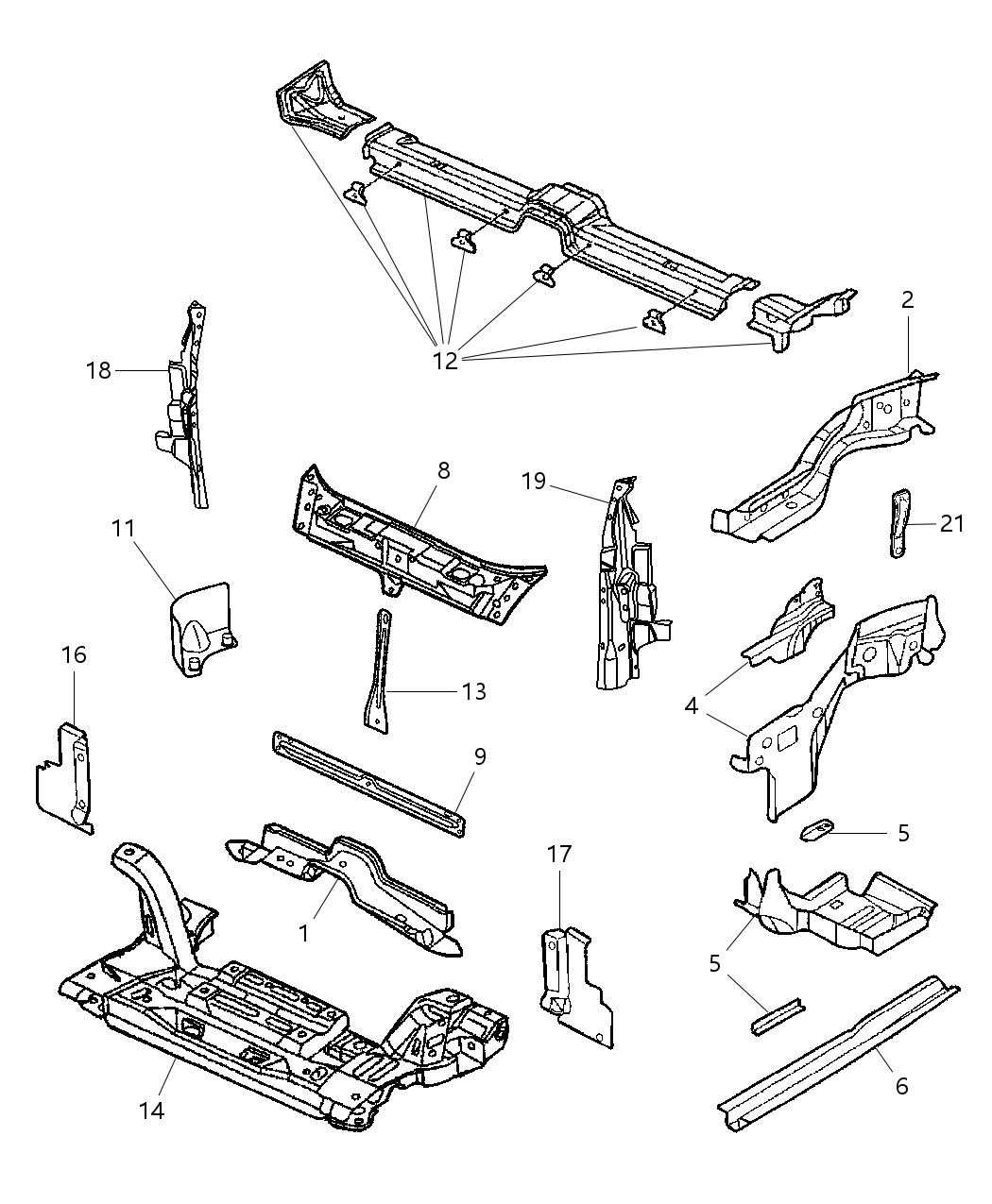 Mopar 5027415AE Plate Front Siderail
