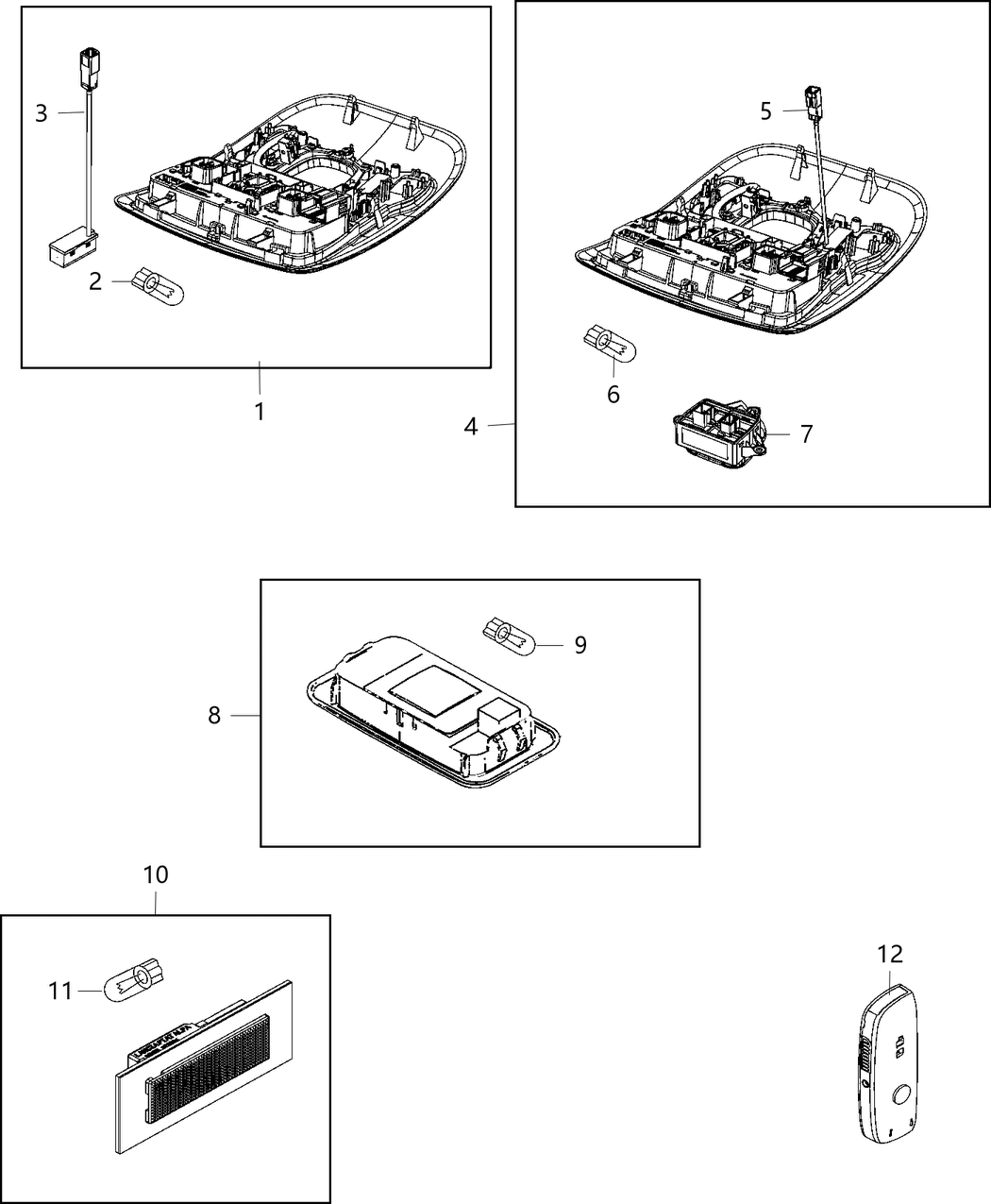 Mopar 6RZ41MS7AA Console Overhead, See 008-1100-1115