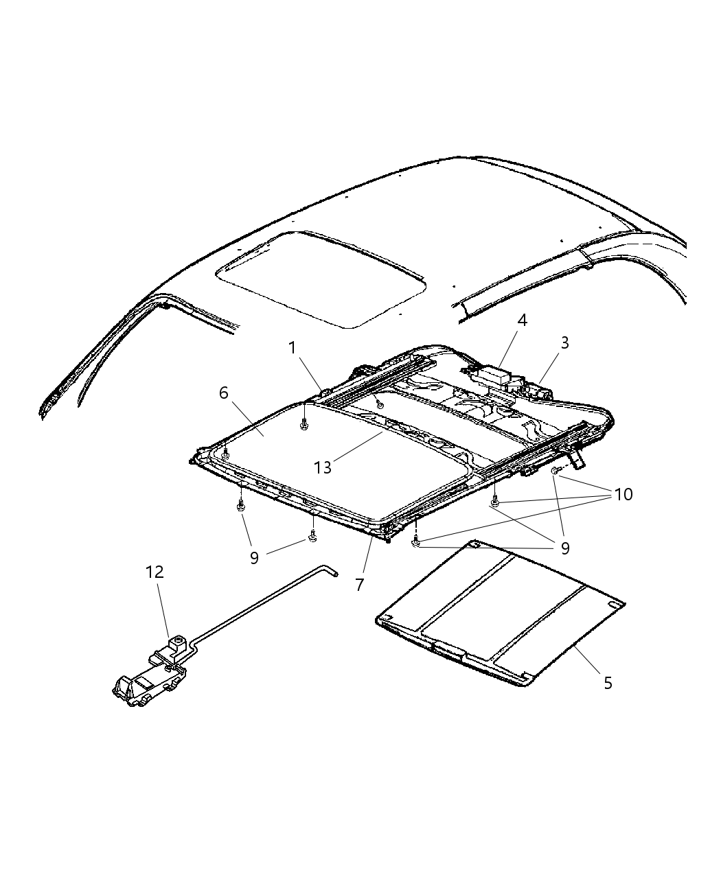 Mopar 5016639AB Trim Lace Sunroof