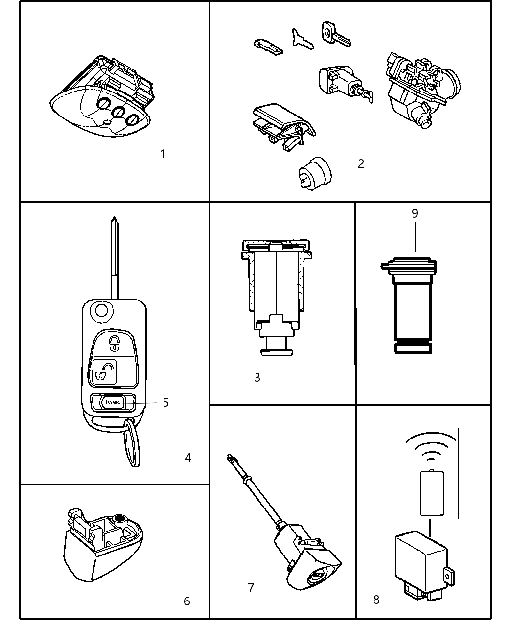 Mopar 5170599AA Button Keyfob Panic