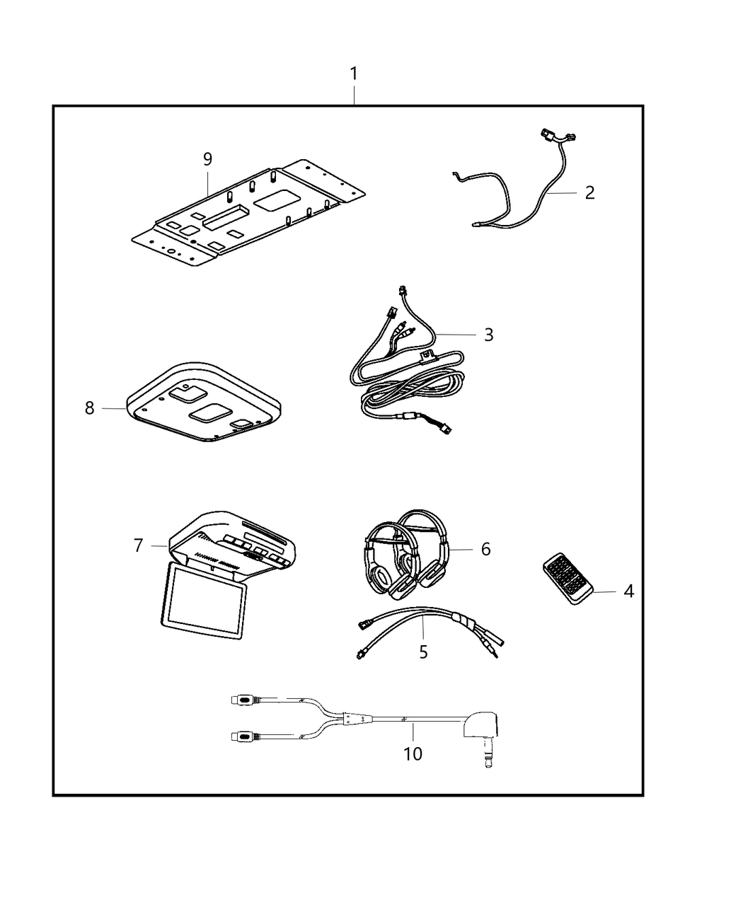 Mopar 68189009AA DVD Assembly Overhead