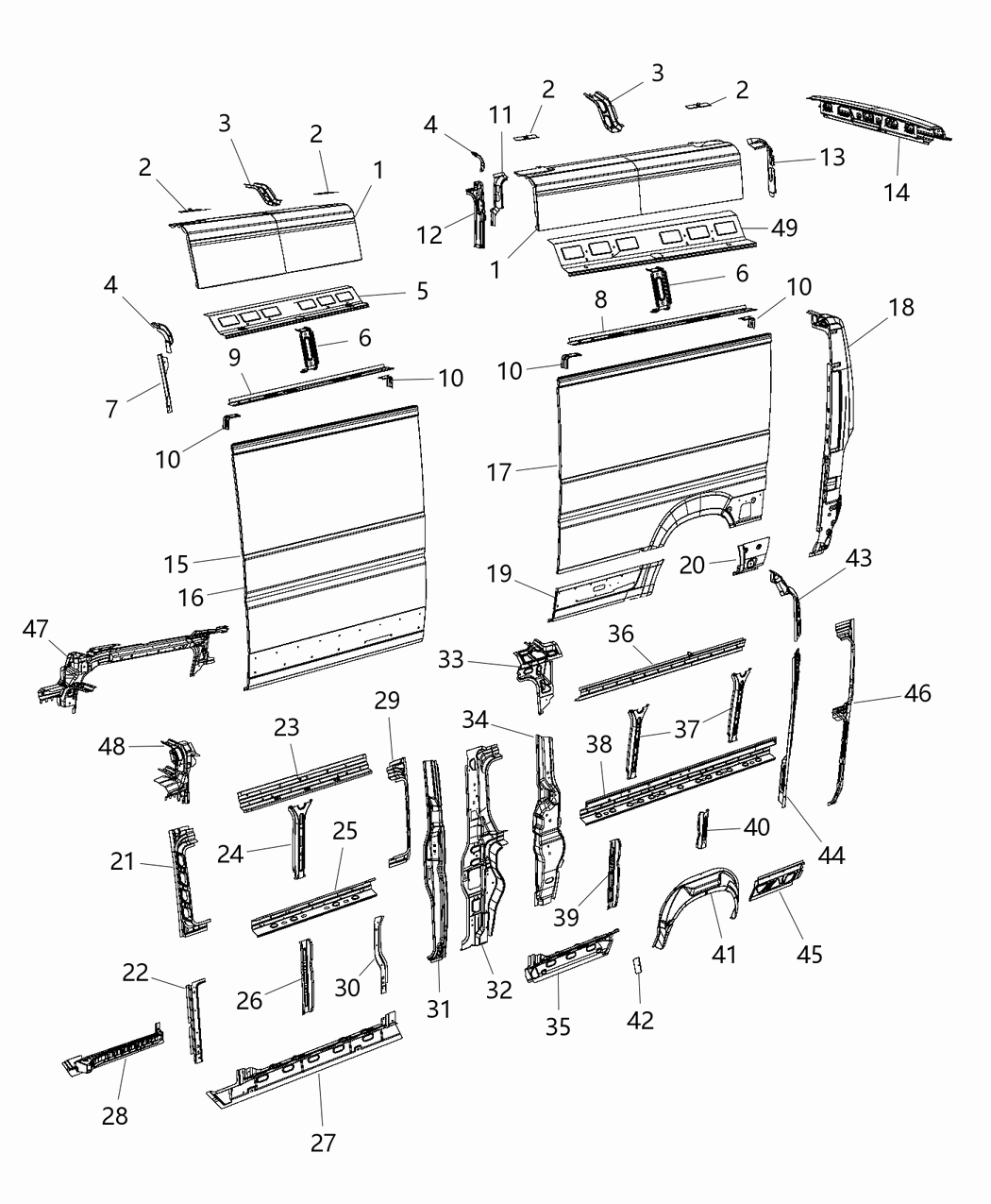 Mopar 68222946AB Reinforcement Side Rail