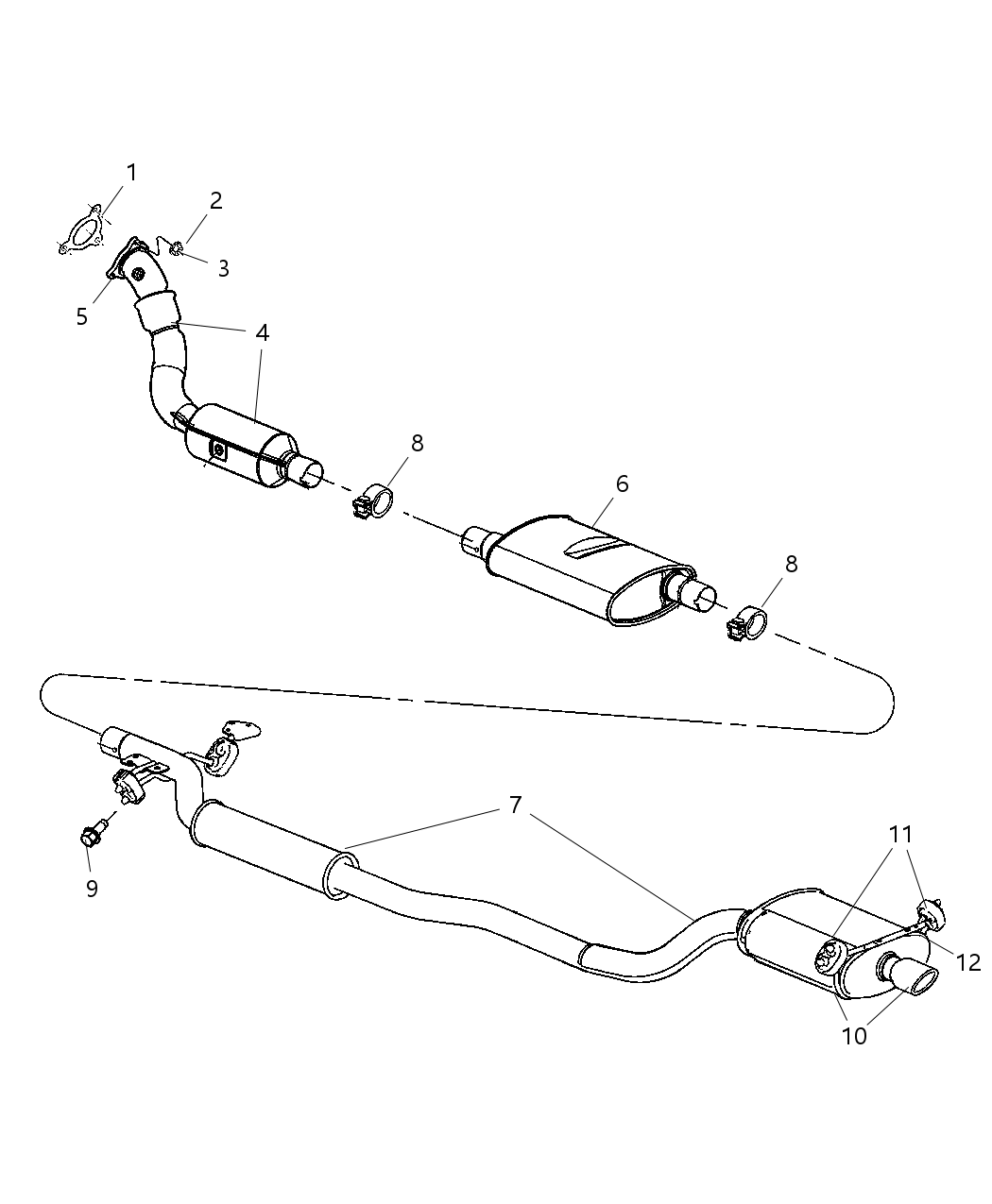 Mopar E0047798AA Muffler And Resonator Exhaust