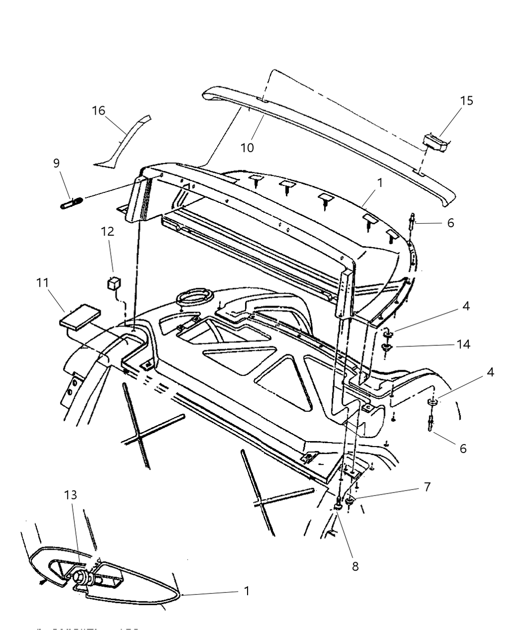 Mopar 4848876AA Bracket Quarter Trim