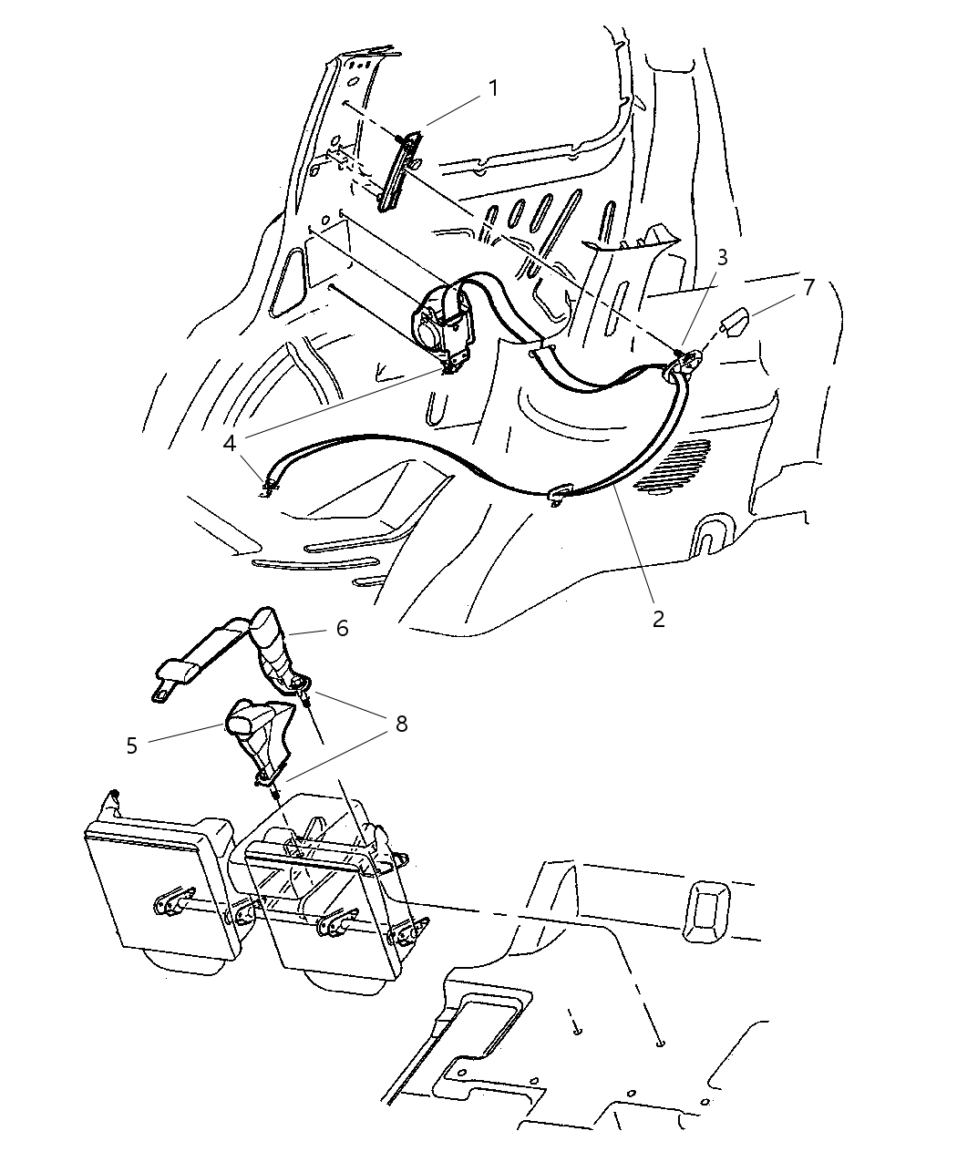 Mopar 5FF531L5AB Seat Belt Rear Inner Left
